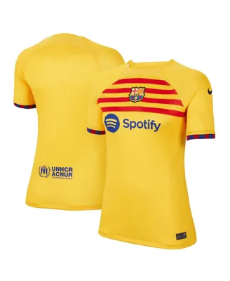 Women's Nike Yellow Barcelona 2022/23 Fourth Breathe Stadium Replica jersey