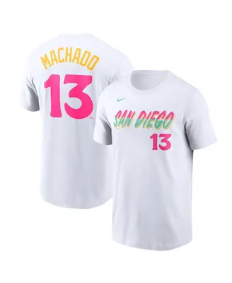 Men's Nike Manny Machado White San Diego Padres City Connect Name and Number T-shirt