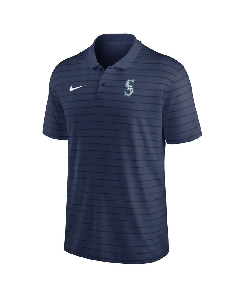 Men's Nike Navy Seattle Mariners Authentic Collection Victory Striped Performance Polo Shirt