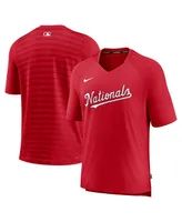 Men's Nike Red Washington Nationals Authentic Collection Pregame Raglan Performance V-Neck T-shirt