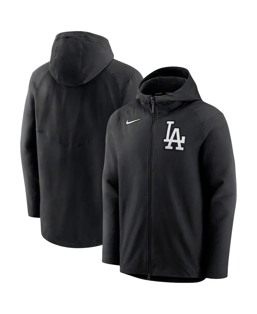 Men's Nike Black Los Angeles Dodgers Authentic Collection Performance Raglan Full-Zip Hoodie