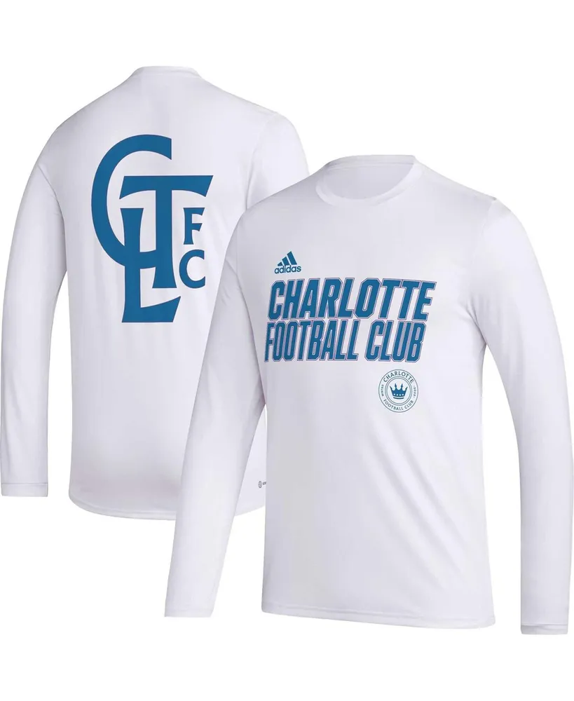 Men's adidas White Charlotte Fc Jersey Hook Aeroready Long Sleeve T-shirt