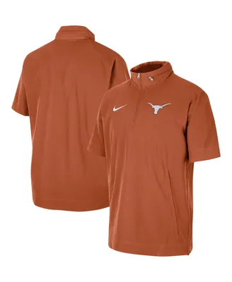 Men's Nike Texas Orange Texas Longhorns Coaches Half-Zip Short Sleeve Jacket