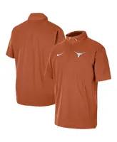 Men's Nike Texas Orange Longhorns Coaches Half-Zip Short Sleeve Jacket