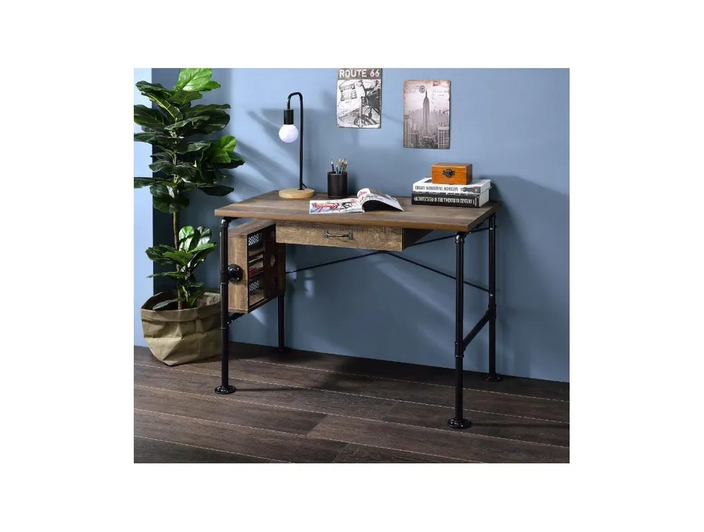 Simplie Fun Endang Writing Desk, Weathered Oak