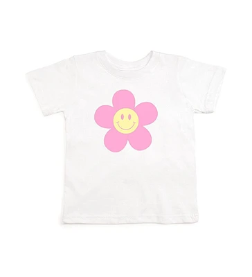 Little and Big Girls Daisy Smiley T-Shirt