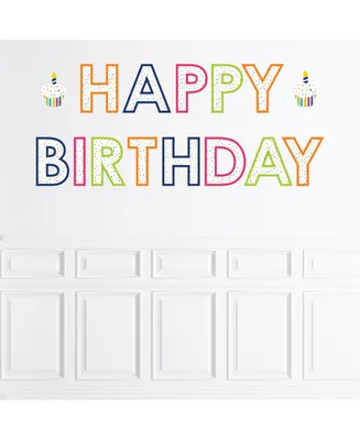 Cheerful Happy Birthday Colorful Party Large Banner Wall Decals Happy Birthday - Assorted Pre