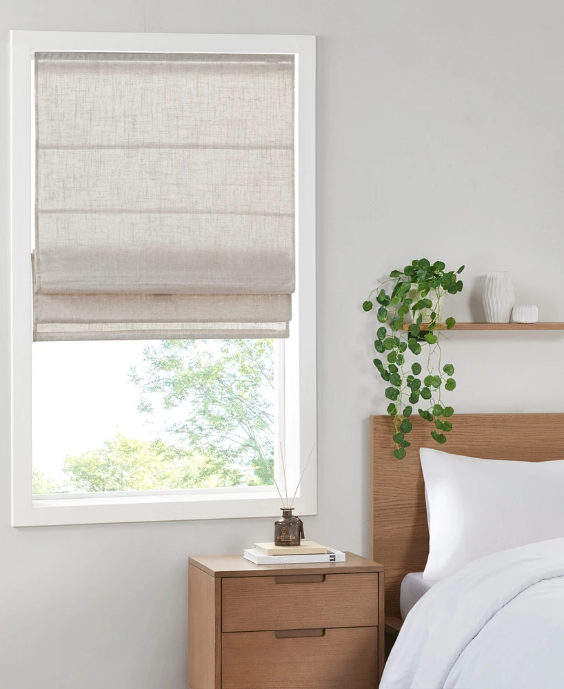 Madison Park Kyler Linen Blend Light Filtering Cordless 1 Piece Roman Shade, 34" x 64"