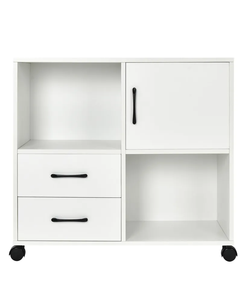 Costway Mobile File Cabinet 2 Drawer Printer Stand w/Open Shelf for Letter  Size