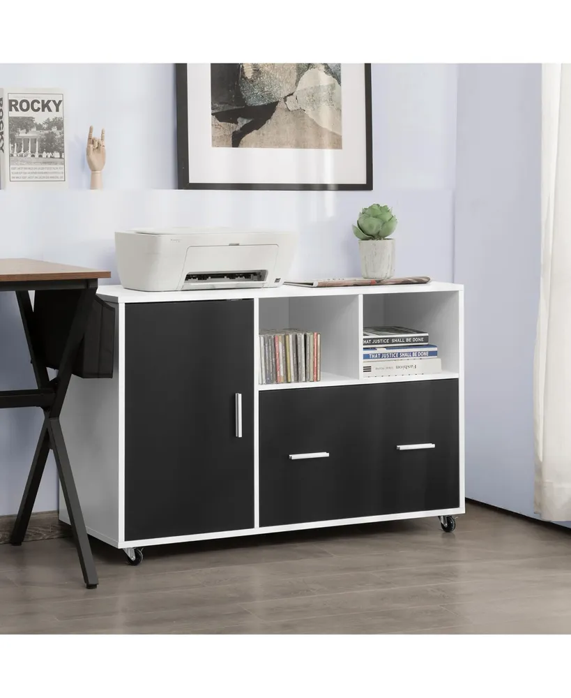 Lateral File Cabinet Mobile Storage Shelves Printer Stand