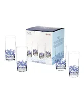 Spode Blue Italian Highball Glasses, Set of 4