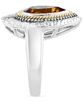 Effy Citrine (2-5/8 ct. t.w.) & Diamond Accent Pear Ring in Sterling Silver & 14k Gold-Plate