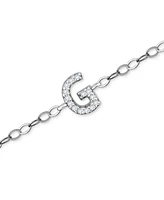 Giani Bernini Cubic Zirconia Initial Ankle Bracelet in Sterling Silver, Created for Macys