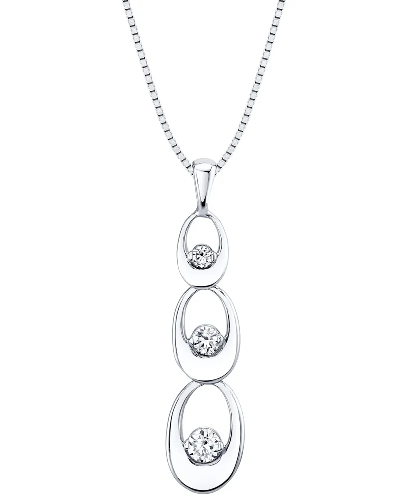 Sirena Diamond Graduated Ovals 18" Pendant Necklace (1/5 ct. t.w.) in 14k White Gold