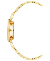 Anne Klein Women's Three Hand Quartz Round Gold-Tone Alloy Link Bracelet Watch