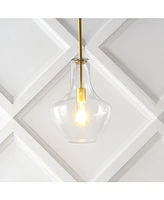 Watts 10.5" 1-Light Mid-Century Modern Iron, Glass Led Pendant