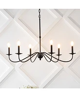 Wicklow 34.75" 6-Light Bohemian Farmhouse Iron Led Chandelier