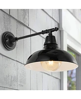 Wallace 12.25" 1-Light Farmhouse Industrial Indoor, Outdoor Iron Led Victorian Arm Sconce