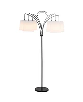 Sylva 72.5" 3-Light Mid-Century Modern Head-Adjustable Iron Led Arc Floor Lamp