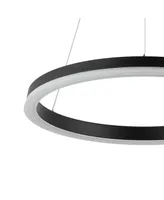 Baxter 23.5" 1-Light Modern Contemporary Aluminum Integrated Led Hoop Pendant