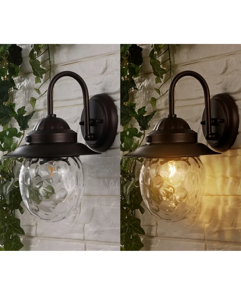 Rodanthe 8.25" 1-Light Farmhouse Industrial Iron, Glass Outdoor Led Sconce