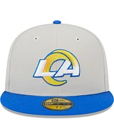 Men's New Era Khaki, Royal Los Angeles Rams Super Bowl Champions Patch 59FIFTY Fitted Hat