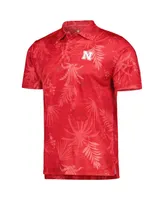 Men's Colosseum Scarlet Nebraska Huskers Palms Team Polo Shirt