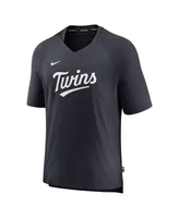 Men's Nike Minnesota Twins Navy Authentic Collection Pregame Raglan Performance V-Neck T-shirt