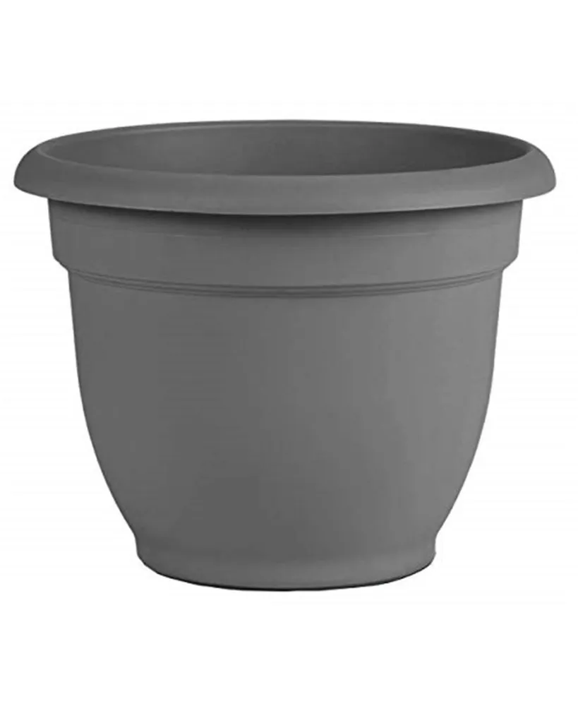 Bloem AP12908 Ariana Planter with Self-Watering Disk, Charcoal - 12 inches