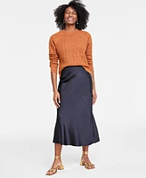 On 34th Women's Perfect Cable-Knit Crewneck Sweater, Created for Macy's