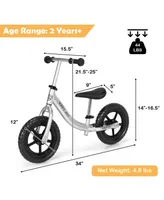 Costway Aluminum Balance Bike for Kids Adjustable No Pedal Training Bicycle