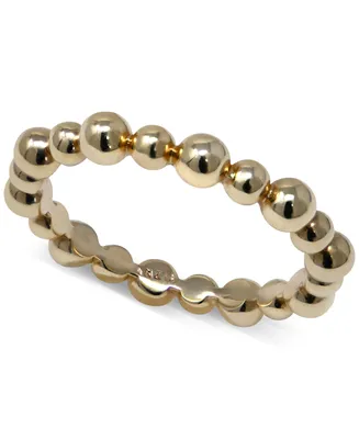 Anzie Polished Ball Beaded Band in 14k Gold