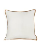 Millihome Be Our Guest Embroidery Linen Jute Decorative Pillow, 20" x 20"