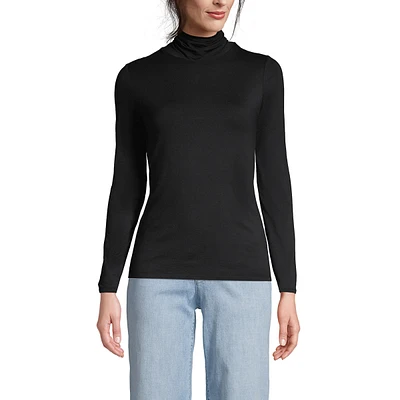 Lands' End Petite Lightweight Jersey Skimming Long Sleeve Turtleneck