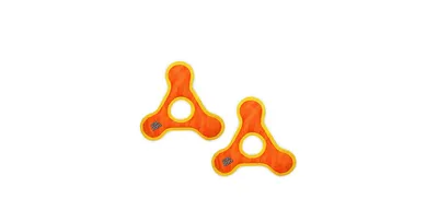DuraForce Triangle Ring Tiger Orange-Yellow, 2-Pack Dog Toys