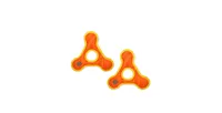 DuraForce Triangle Ring Tiger Orange-Yellow, 2-Pack Dog Toys