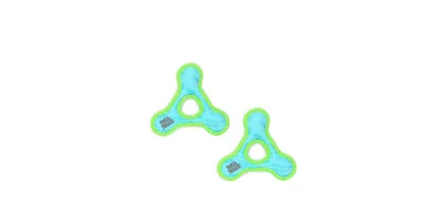 DuraForce Jr Triangle Ring Tiger Blue-Green, 2-Pack Dog Toys