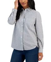 Style & Co Women's Cotton Buttoned-Up Shirt, Created for Macy's