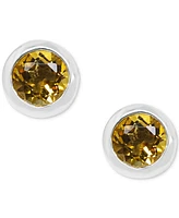 Citrine Bezel Stud Earrings (3/8 ct. t.w.) in Sterling Silver