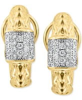 Effy Diamond Extra Small Hoop Earrings (3/8 ct. t.w.) Earrings in 14k Gold-Plated Sterling Silver, 0.33"