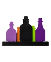 Glitzhome 14" L Halloween Wooden Poison Bottles Table Decor