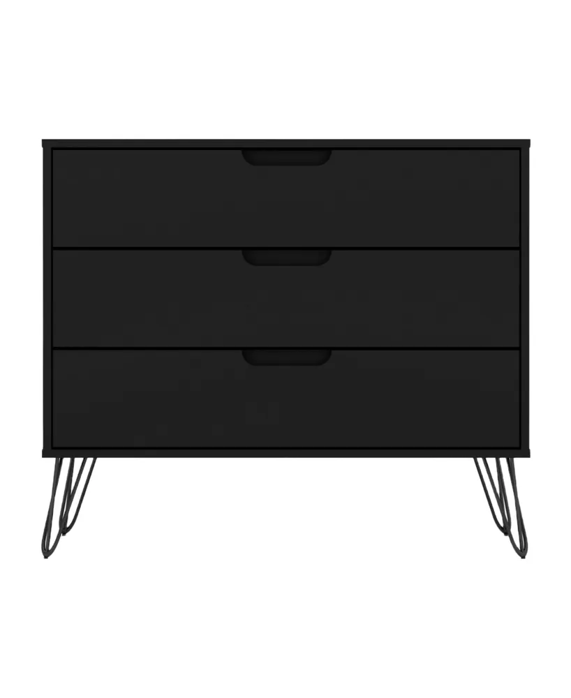 Manhattan Comfort Rockefeller Medium Density Fiberboard 3-Drawer Dresser