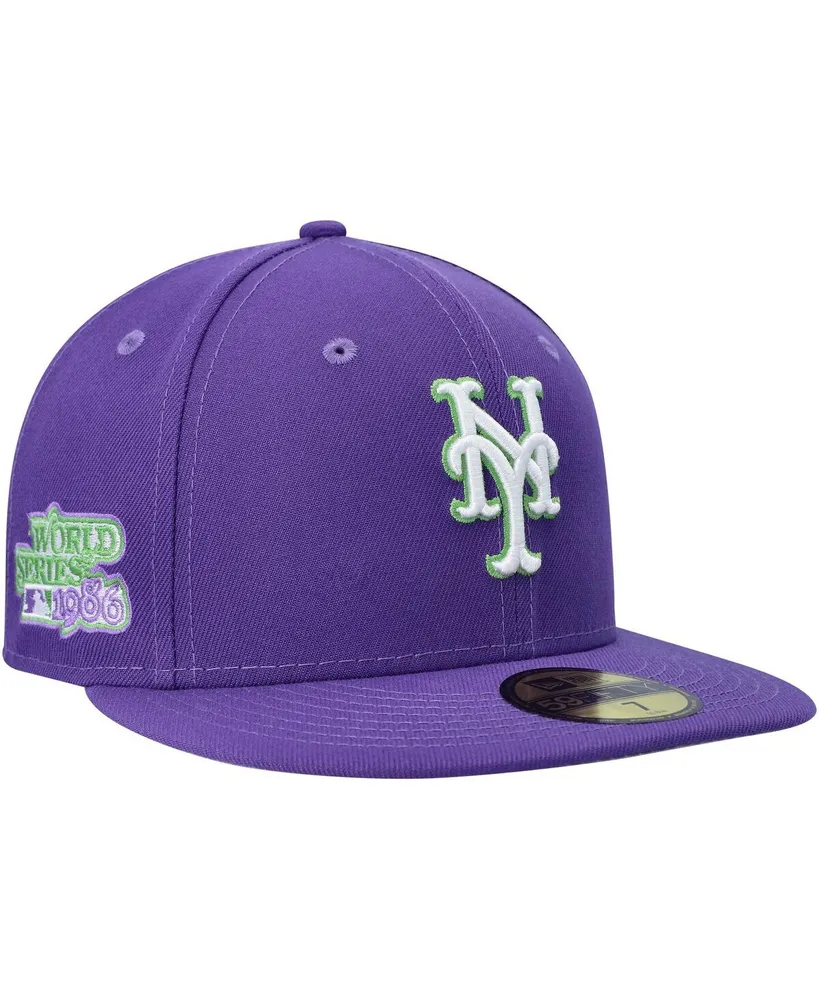 Men's New Era Purple New York Mets Lime Side Patch 59FIFTY Fitted Hat