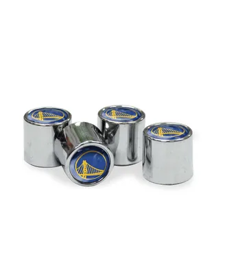 Golden State Warriors 4-Pack Valve Stem Covers Set - Silver