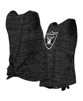 Women's New Era Black Las Vegas Raiders Space Dye Tie-Back Tank Top