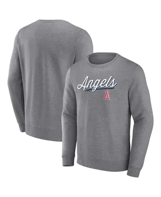 Men's Fanatics Heather Gray Los Angeles Angels Simplicity Pullover Sweatshirt