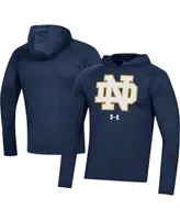 Men's Under Armour Navy Notre Dame Fighting Irish School Logo Raglan Long Sleeve Hoodie Performance T-shirt