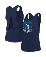 Women's New Era Navy New York Yankees Open Back Tank Top