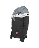 Women's New Era Black, Silver Las Vegas Raiders Throwback Colorblock Full-Zip Hoodie