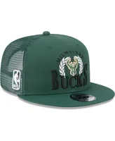 Men's New Era Hunter Green Milwaukee Bucks Bold Laurels 9FIFTY Snapback Hat